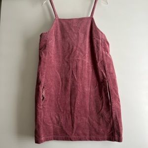Corduroy pink dress with pockets
